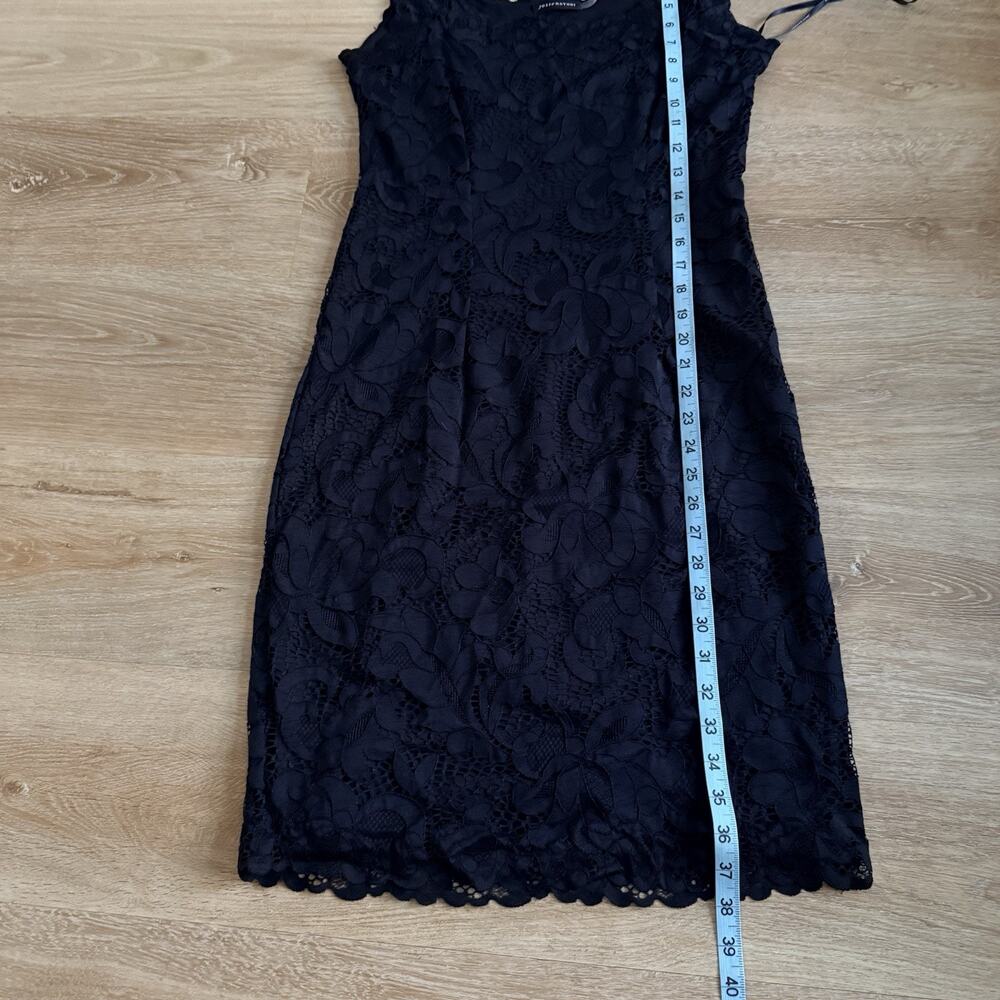 Josie Natori Black Lace Sheath Dress Womens 10 Sleeveless Stretch Bodycon LBD - Picture 14 of 14